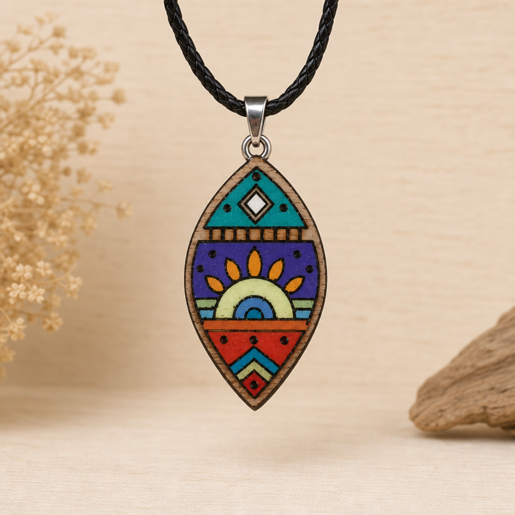 Collar almendra folk multicolor