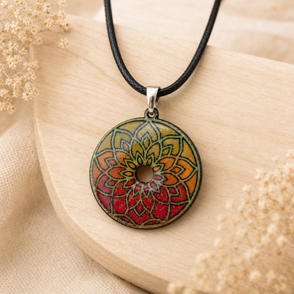 Collar círculo mandala degradado