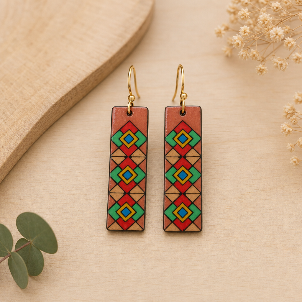 Pendientes tribal terracota